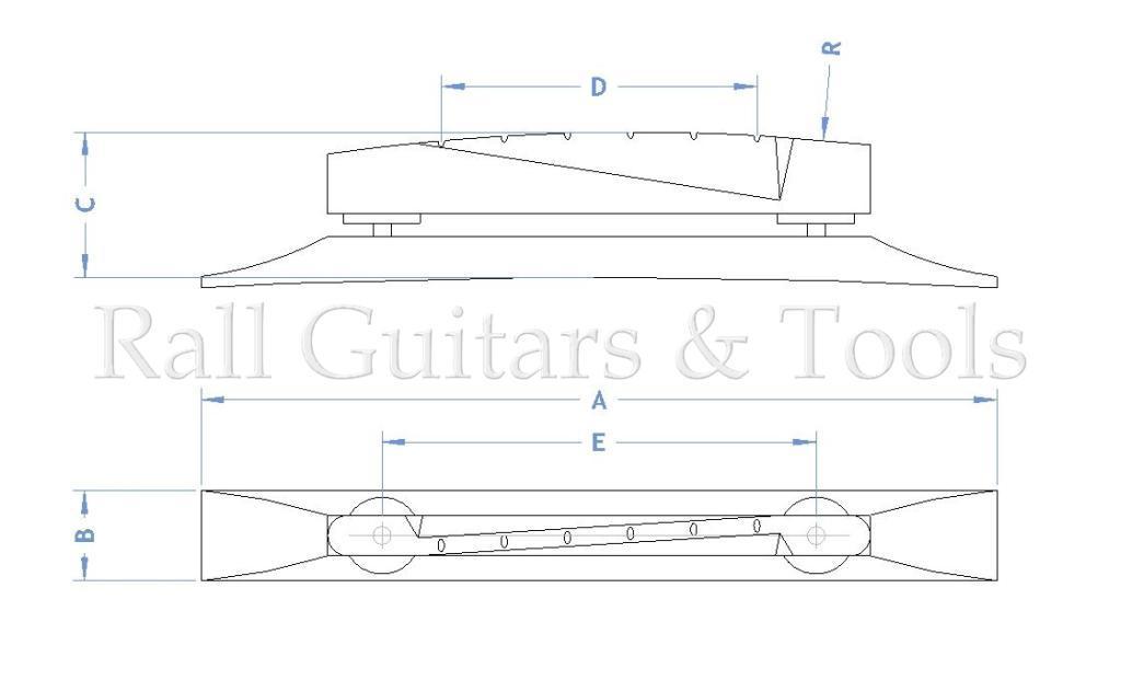 Steg für Archtop Gitarre Pali./Kunststoffreiter