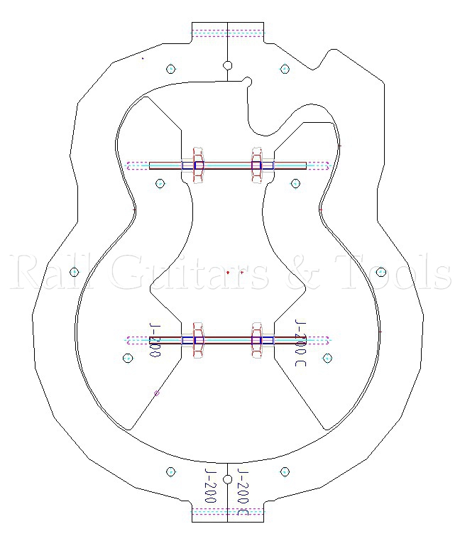 Gitarrenbau Außenform - Jumbo Typ SJ200 Cutaway Gitarrenbau Außenform - Jumbo Typ SJ200 Cutaway
