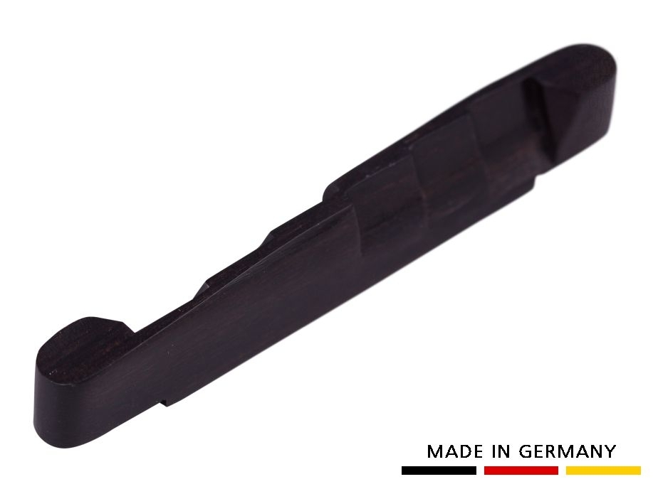 Stegoberteil für Jazz Gitarre Ebenholz - eine Seite gestuft, gegenüber gerade