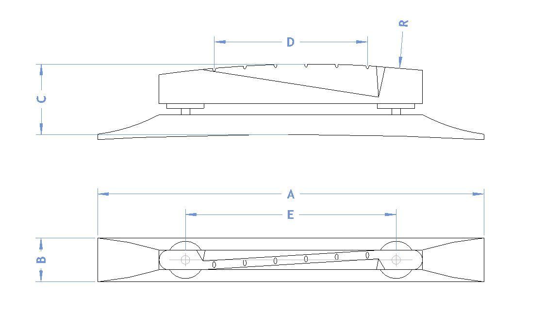 Steg für Mandoline Palisander chrom - geschliffen