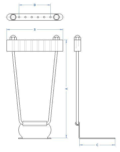 Boston T-2-G Saitenhalter für Semiakustik