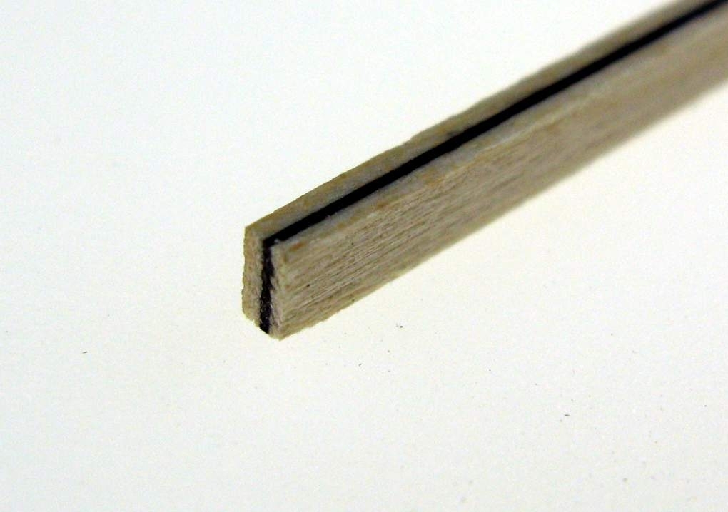 Randeinlage Holz w/s/w 3-lagig h=2,5 b=1,5mm l=800