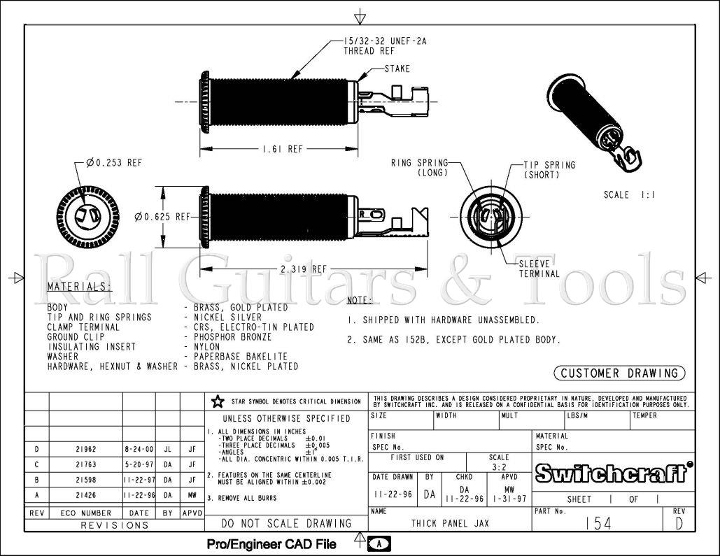 Switchcraft 155 Rohrbuchse 3-pol. Schwarz Switchcraft 155 Rohrbuchse 3-pol. Schwarz